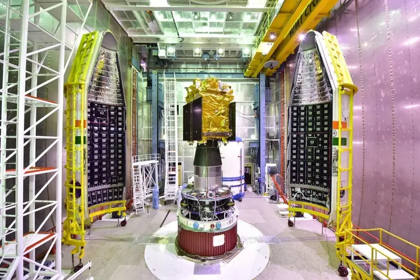 Aditya L1 during pre launch assembley.jpg