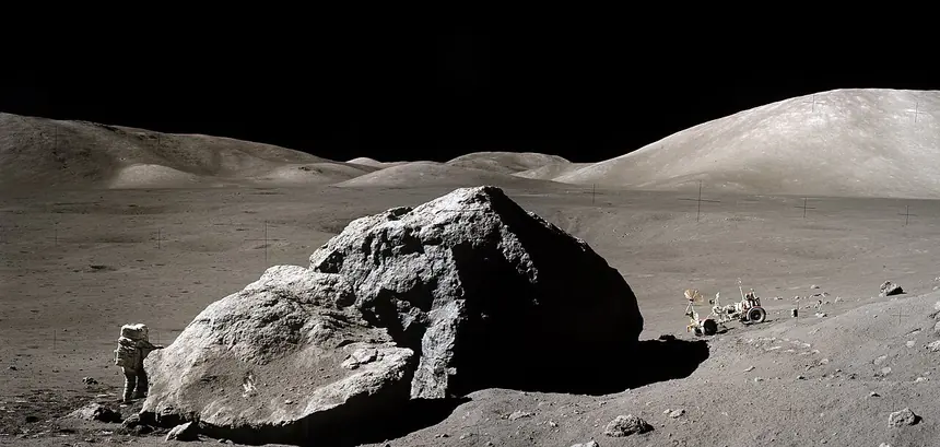 Apollo 17 Harrison H. Schmitt and Tracy's Rock - AS17-140-21493+AS17-140-21497 2025.jpg